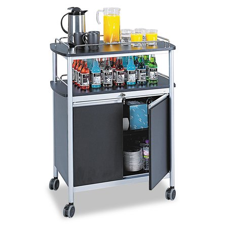 SAFCO Mobile Beverage Cart, 33-1/2w x 21-3/4d x 43h, Black 8964BL